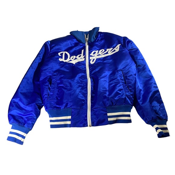 Dodgers サテンジャケット Danny Goodman VintageLos Angeles Dodgers XL Blue Satin Full Zip Jacket